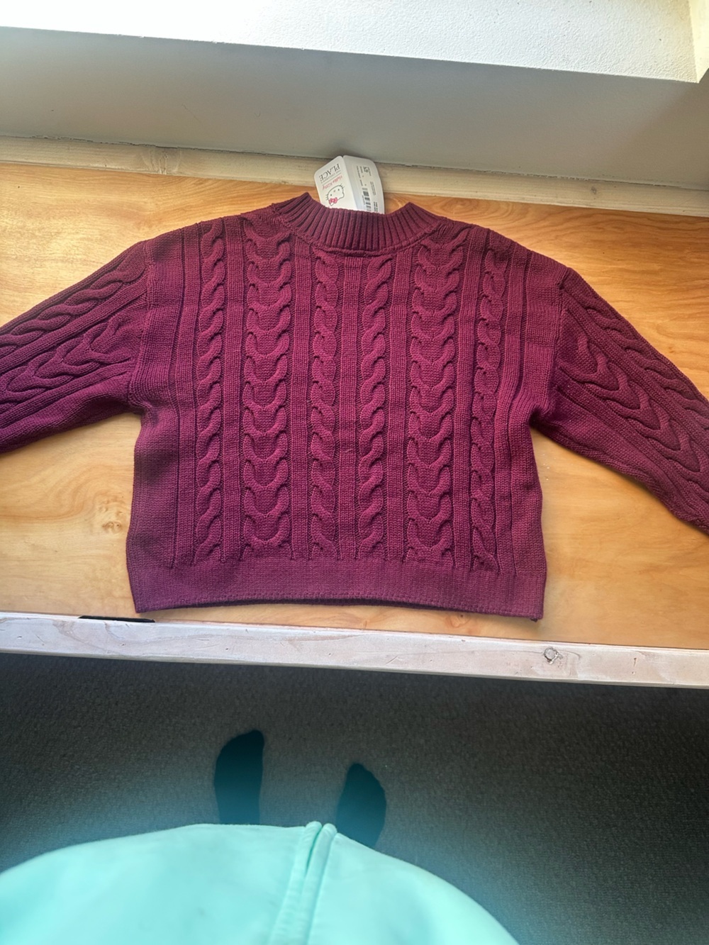 The Children's Place Maroon Cable Knit Hello Kitty Sweater - Picture 4 of 4